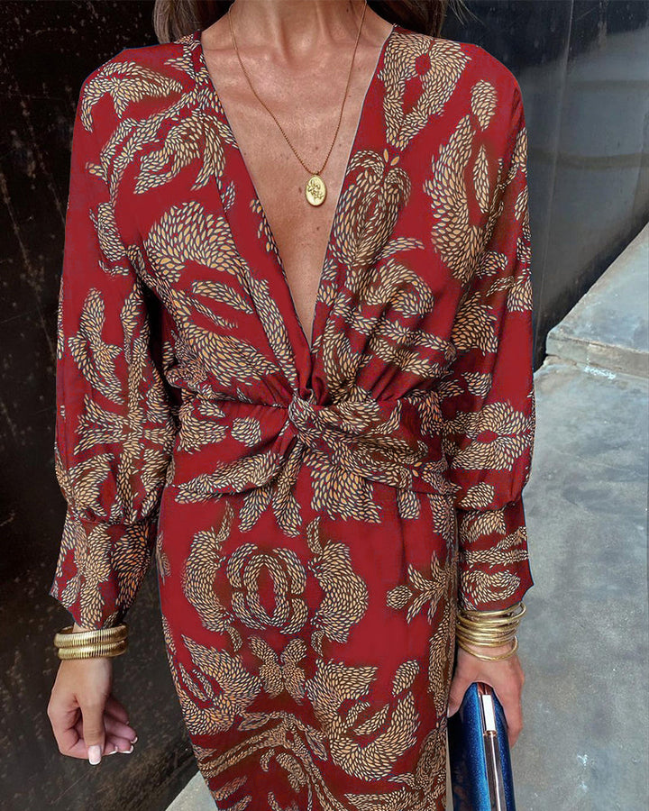 AZURA - Bold Botanical Wrap Dress
