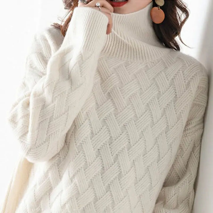 Elarise - Braided Turtleneck Sweater