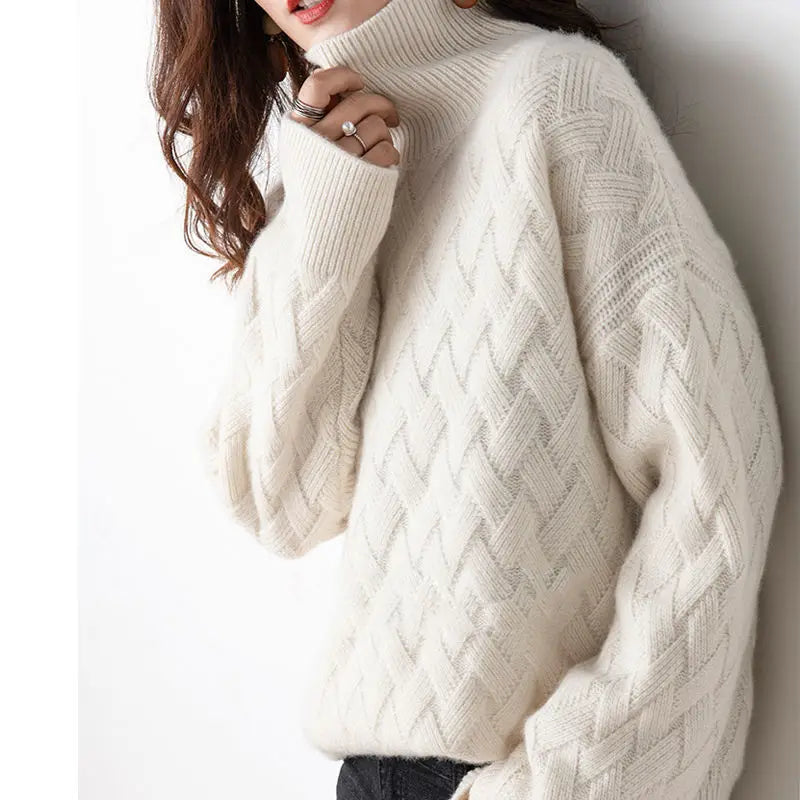 Elarise - Braided Turtleneck Sweater