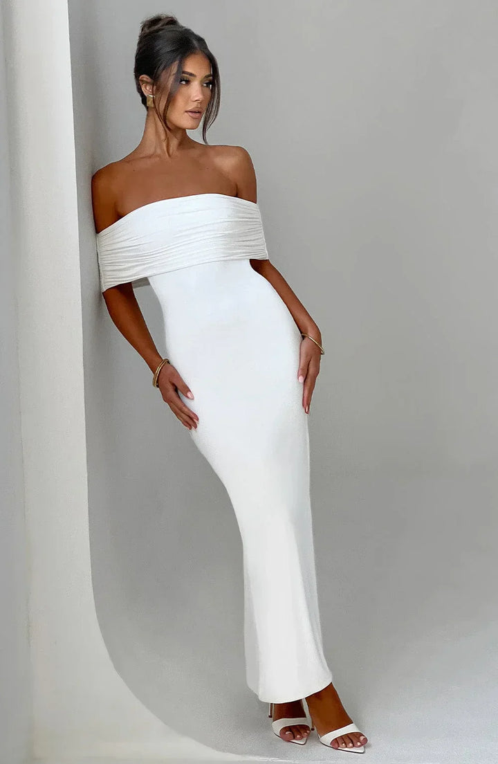 Evaya - Off-Shoulder Silhouette Dress